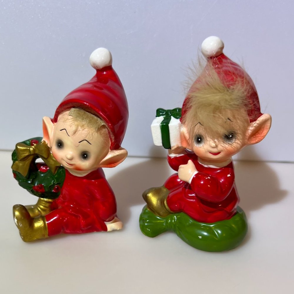 Vintage Josef Originals - Seated Elf Figurines